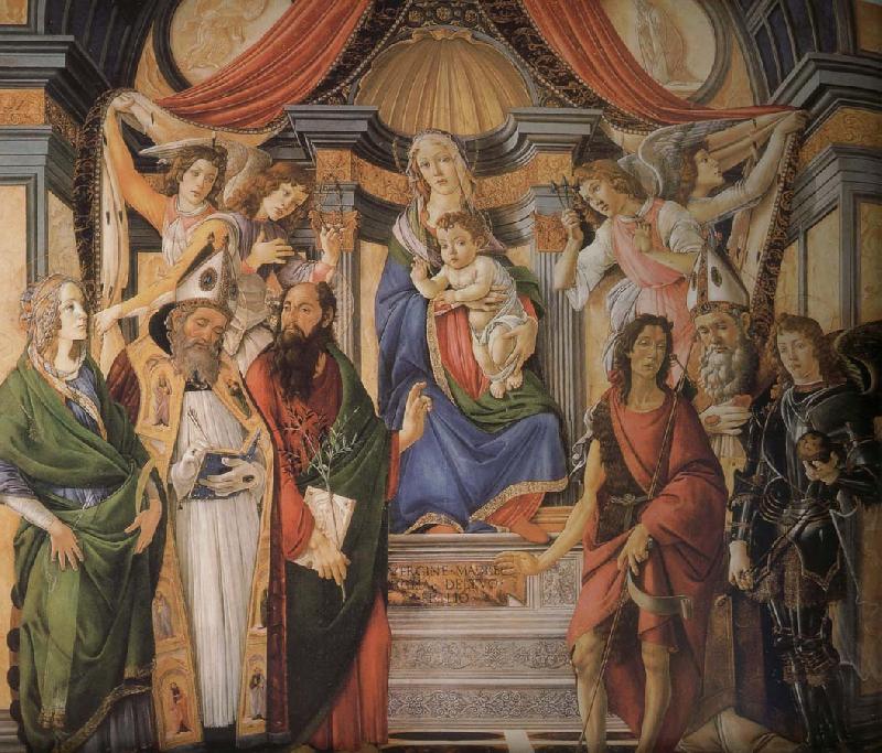 Sandro Botticelli Son with six saints of Notre Dame oil painting picture